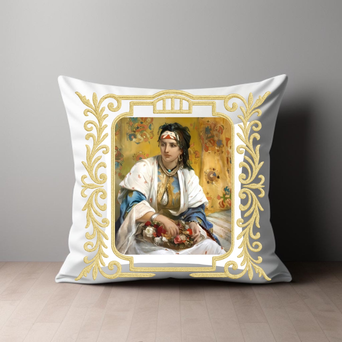 The Algerian Lady – Classic Caftan Portrait Pillow