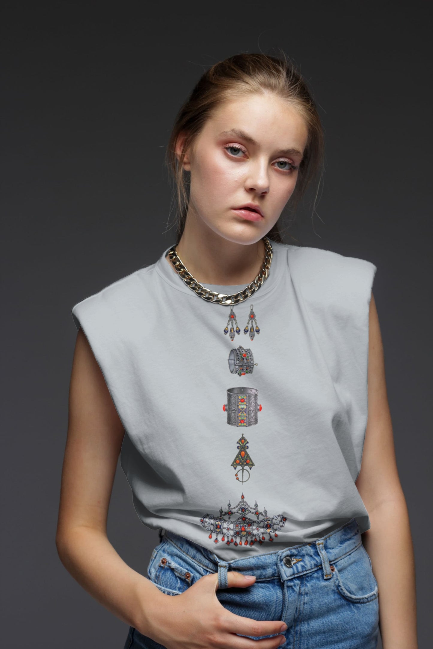 Legacy of Silver – Unisex T-Shirt Featuring Algerian Amazigh Jewelry