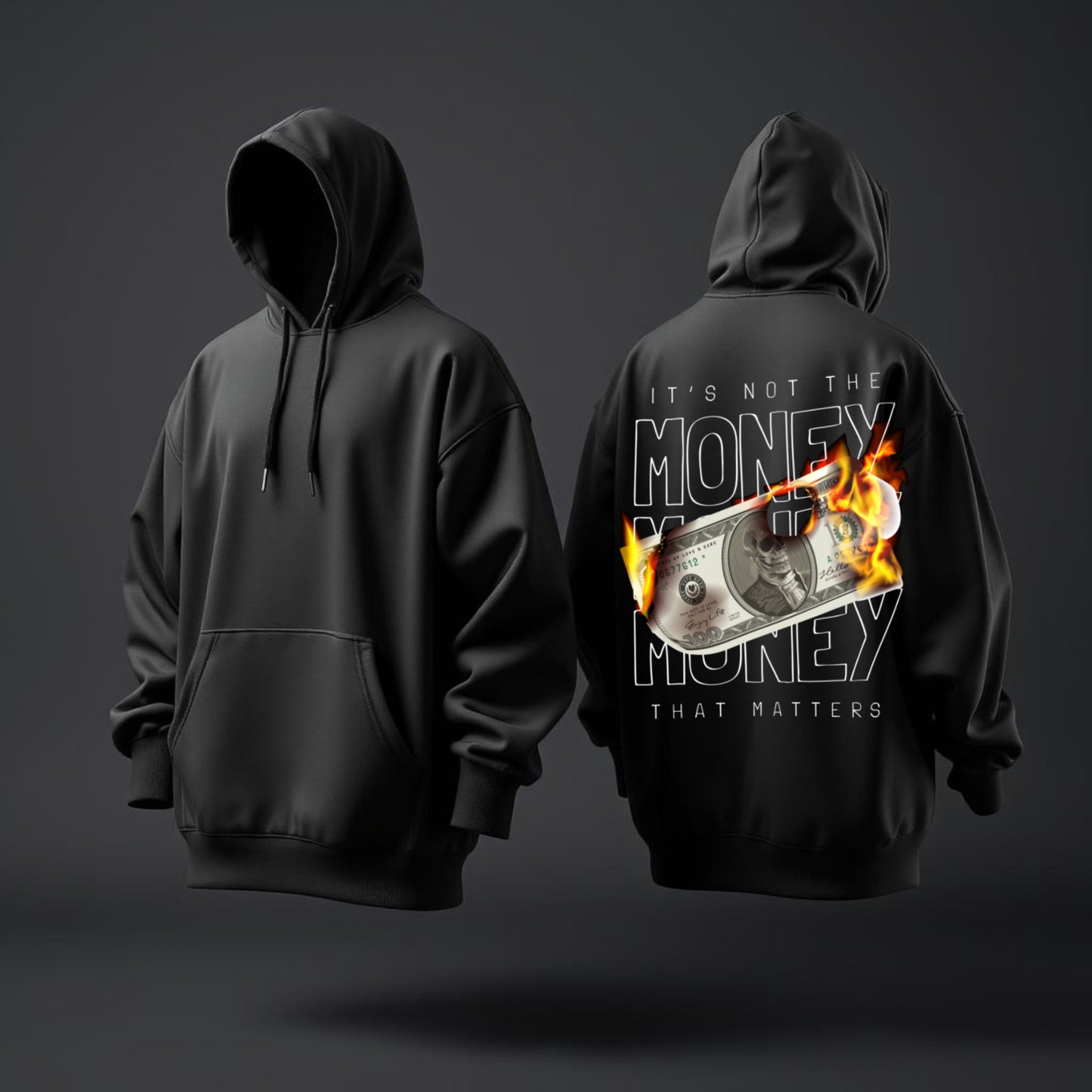 Money on Fire Hoodie – Value Over Wealth