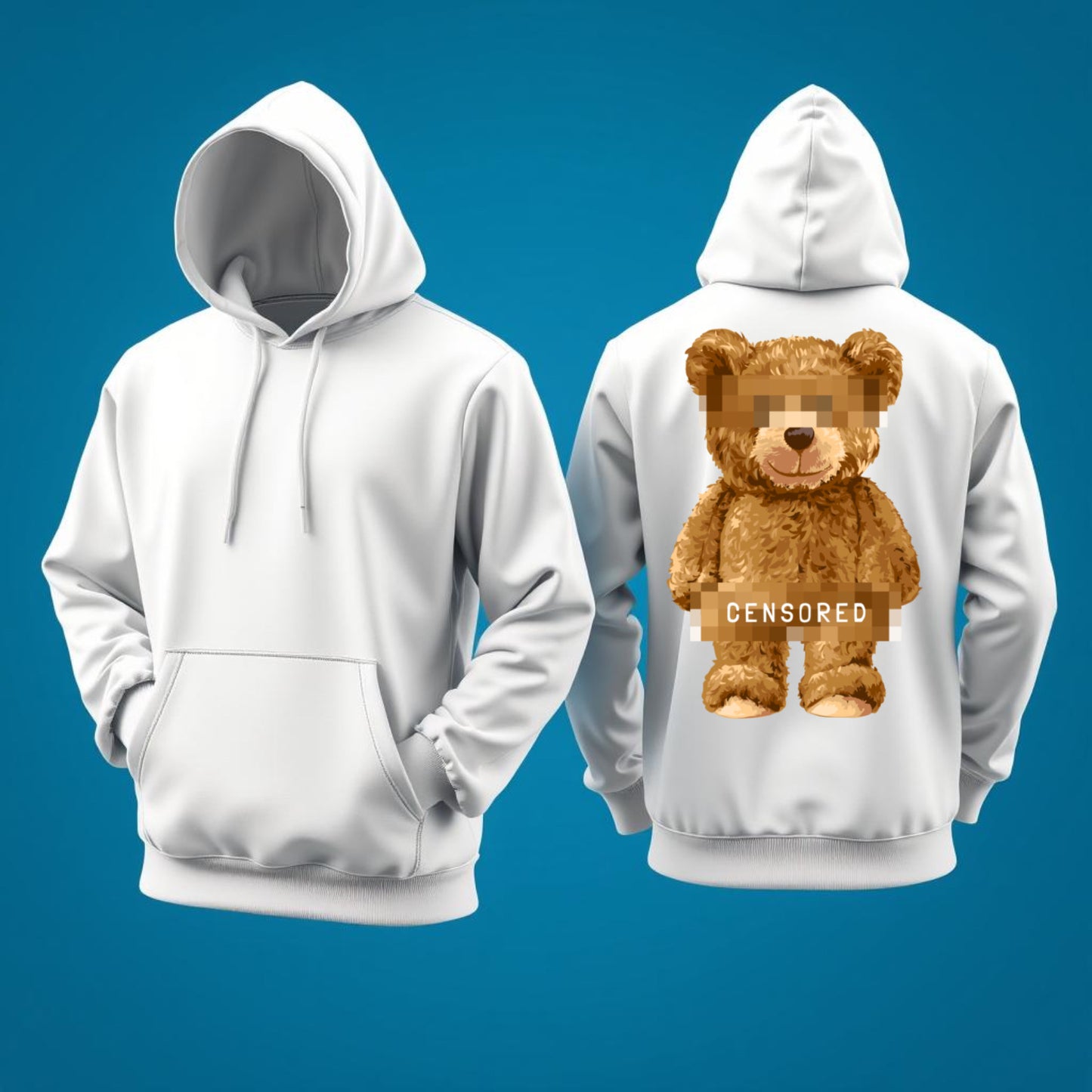 Censored Bear Hoodie – Funny Streetwear Graphic, Bold Unisex Design