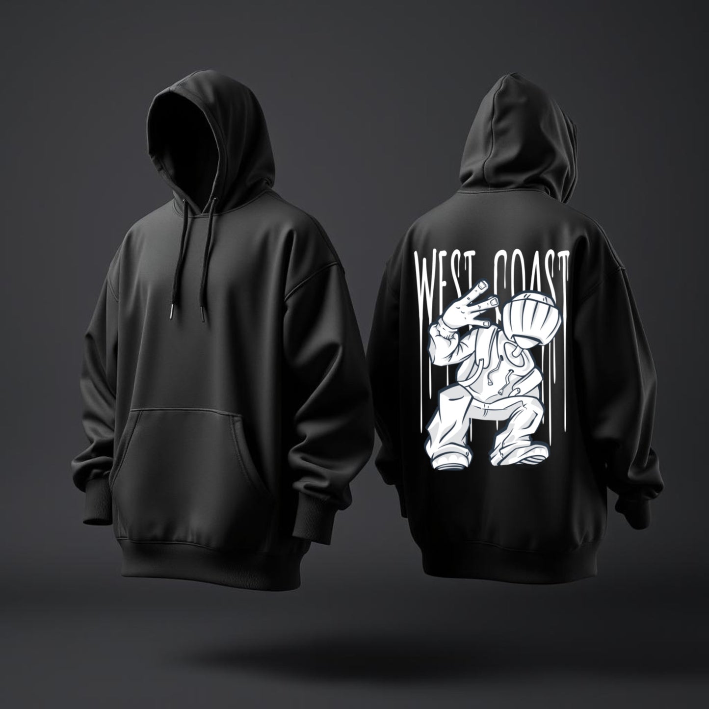 West Coast Hoodie – Urban Streetwear with Graffiti Attitude