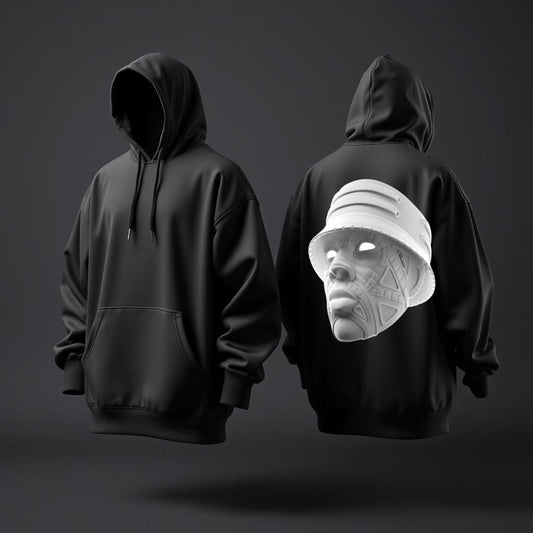 Neo Tribal Mask Hoodie – Futuristic Streetwear Inspired by Ancestral Power