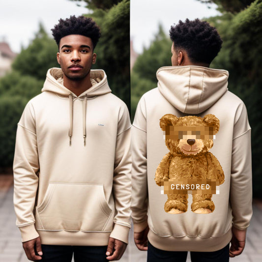 Censored Bear Hoodie – Funny Streetwear Graphic, Bold Unisex Design