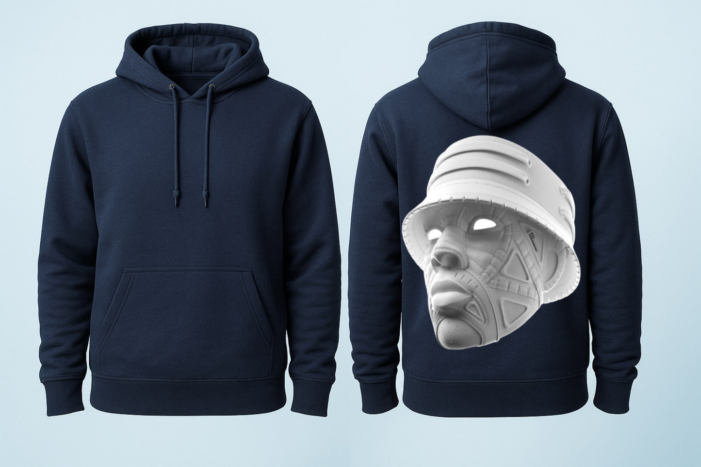 Neo Tribal Mask Hoodie – Futuristic Streetwear Inspired by Ancestral Power