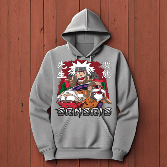 Funny Anime Sensei Hoodie – Retro Japanese Cartoon Style, Unisex Pullover