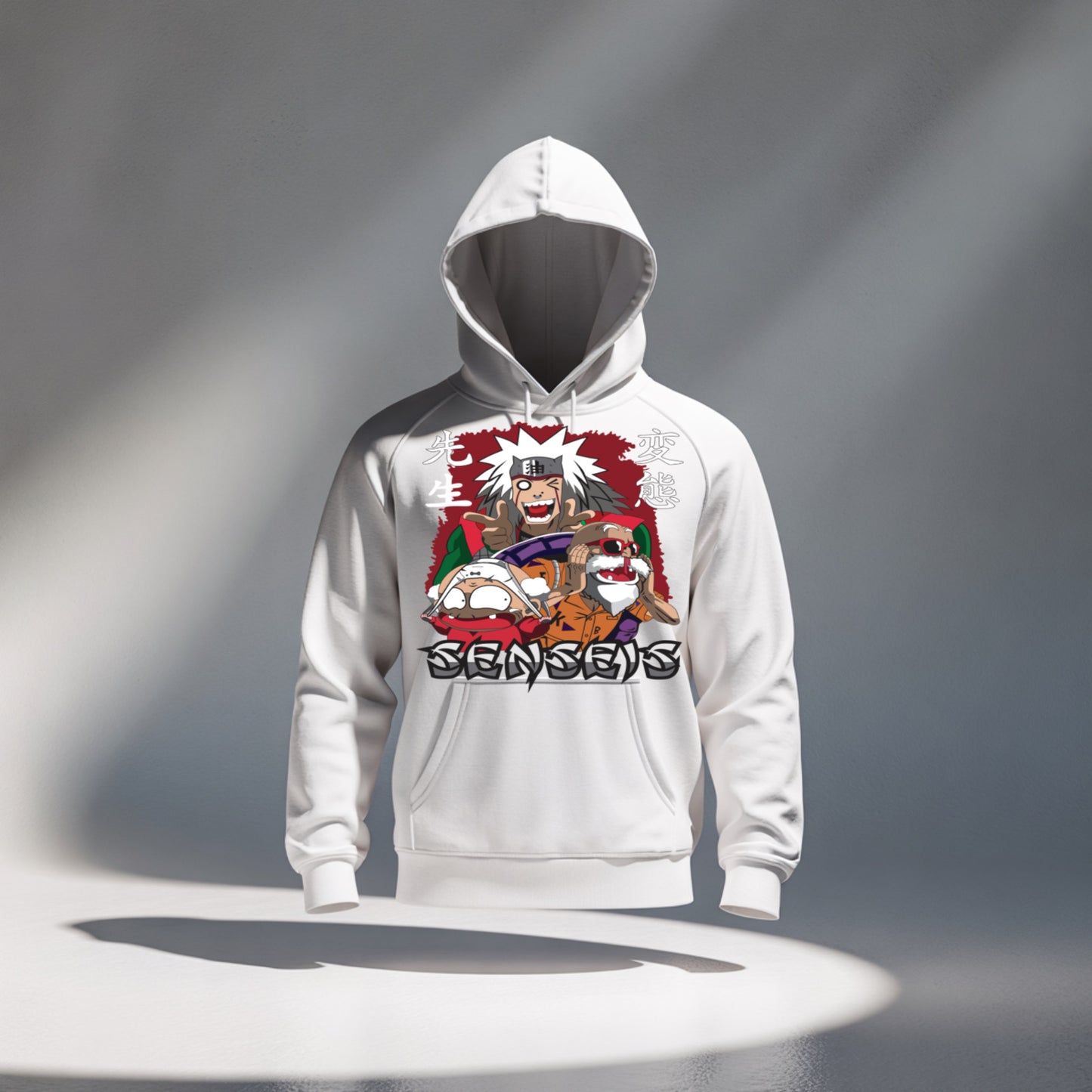 Funny Anime Sensei Hoodie – Retro Japanese Cartoon Style, Unisex Pullover