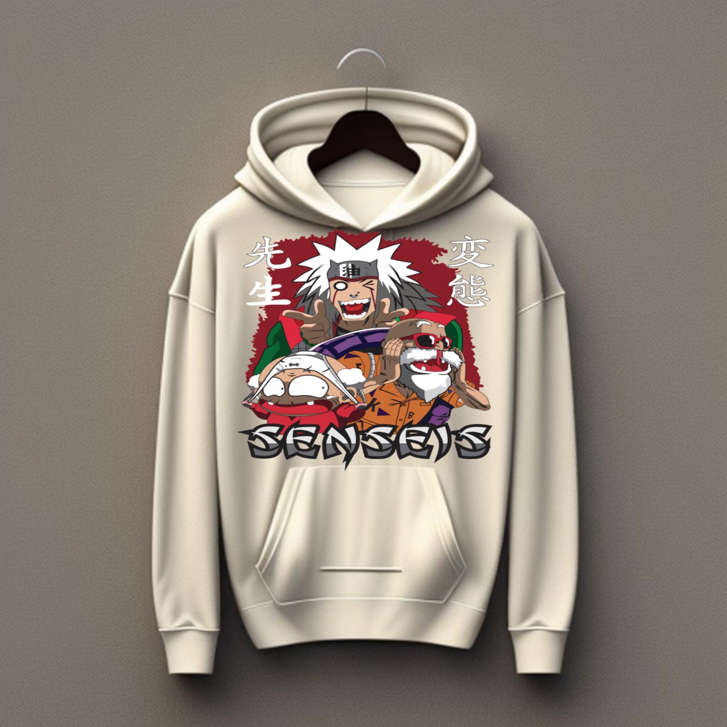 Funny Anime Sensei Hoodie – Retro Japanese Cartoon Style, Unisex Pullover