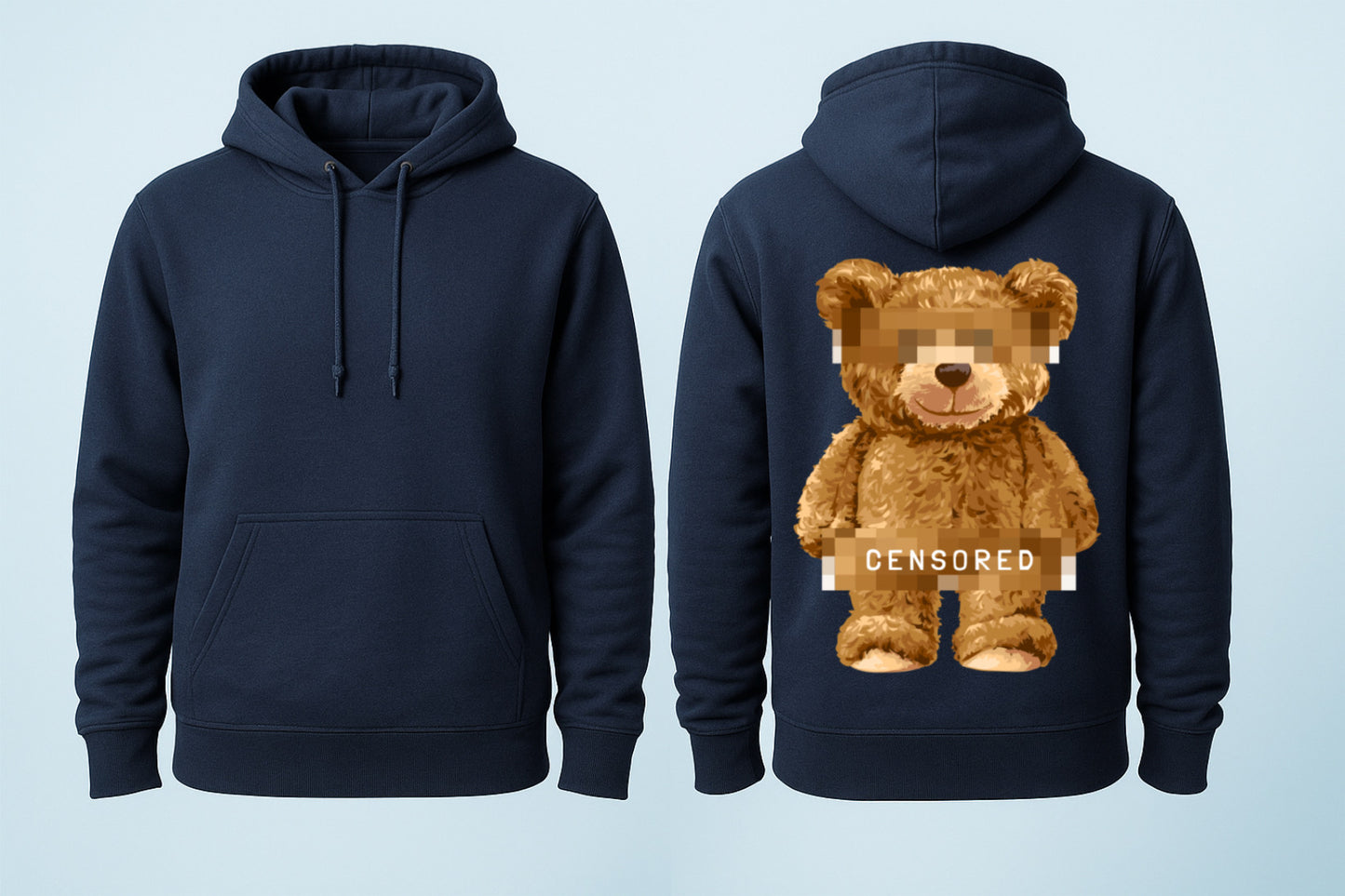 Censored Bear Hoodie – Funny Streetwear Graphic, Bold Unisex Design