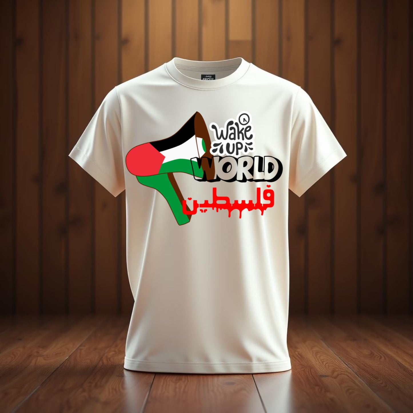 “Wake Up World – Palestine Megaphone Tee
