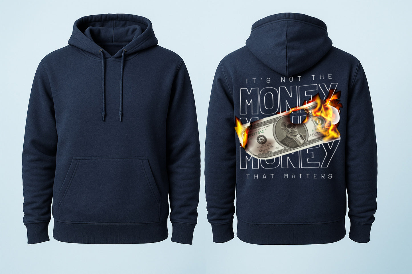 Money on Fire Hoodie – Value Over Wealth