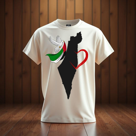 “Palestine Dove & Heart Map T-Shirt