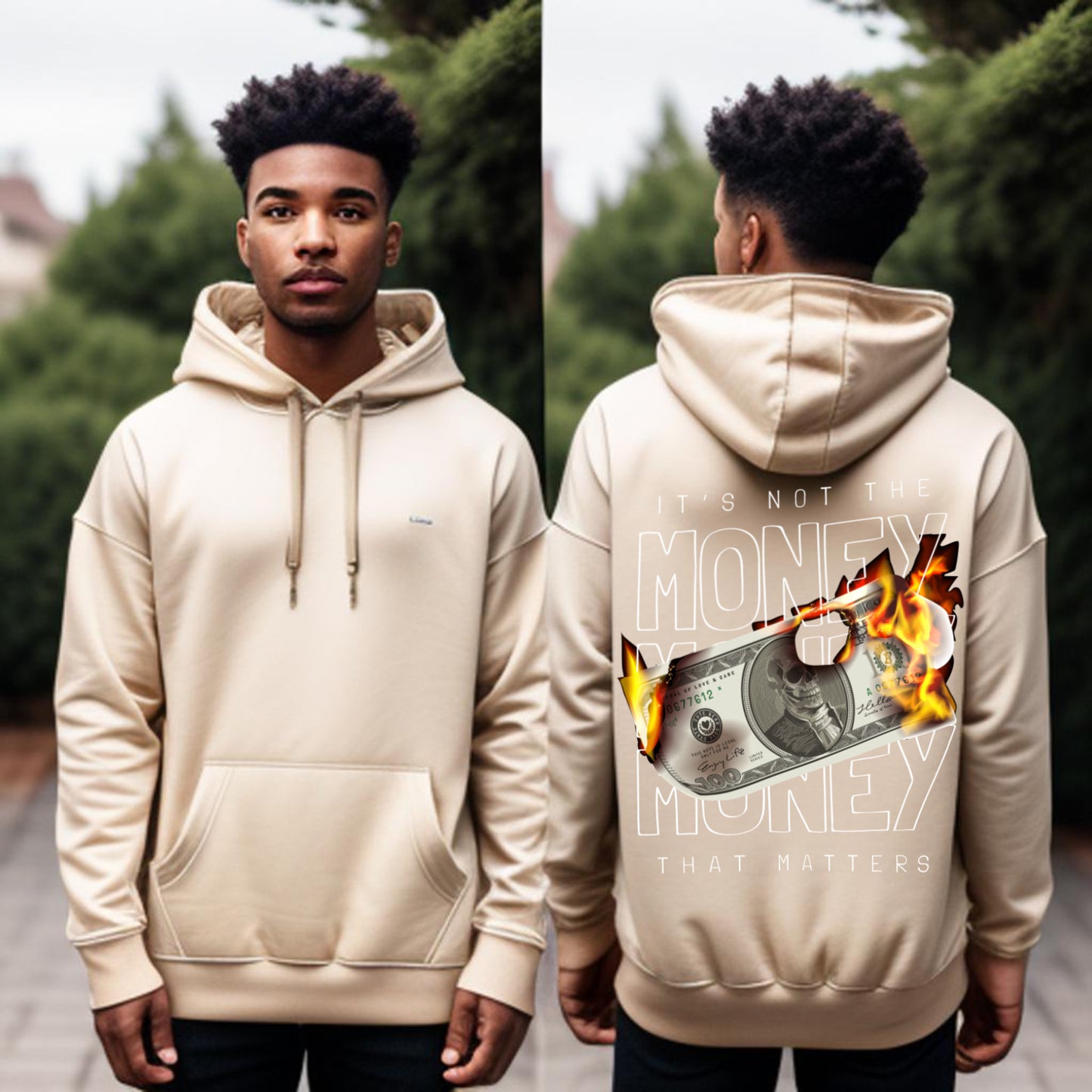 Money on Fire Hoodie – Value Over Wealth