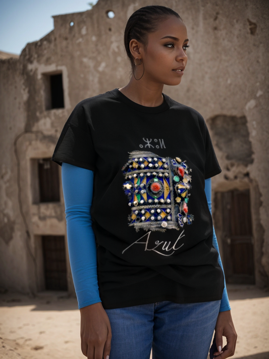 unisex Azul V-Neck Tshirt